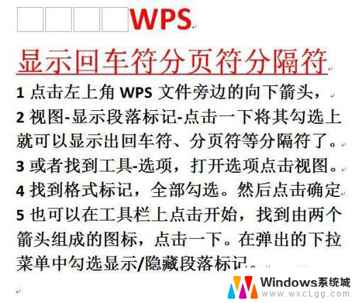 wps回车符号怎么显示 WPS文档中回车符、分页符显示问题解决