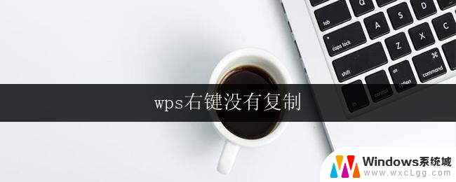 wps右键没有复制 wps右键没有复制功能怎么办