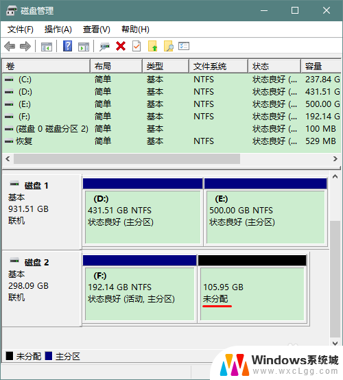 怎么把两个未分配的磁盘合并 Windows系统如何合并磁盘分区