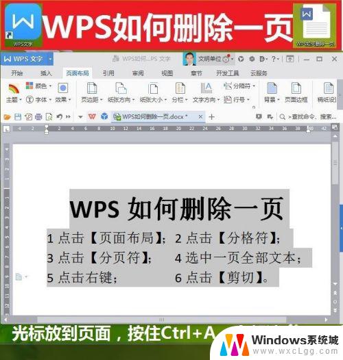 wps删除页怎么删 如何在WPS中删除多余的页面